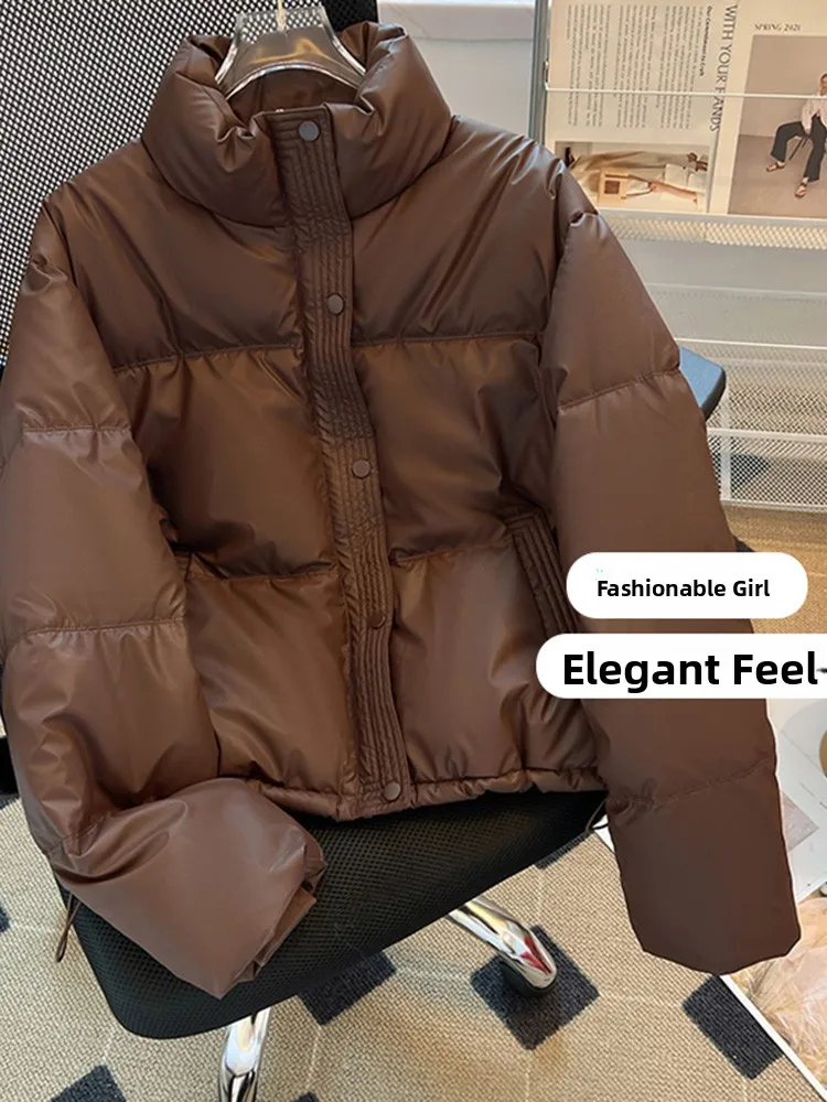 

plus Size Spring New Style Zipper Pure Color Fashionable Cotton Jacket Long Sleeve Stand Collar Trendy Women's Outerwear