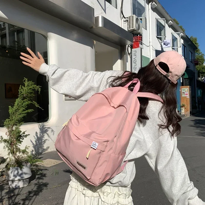 

Blackl White PinkVersatile Backpack High Quality Large Capacity Waterproof Travel Bag Washable Nylon Computer Bag Unisex