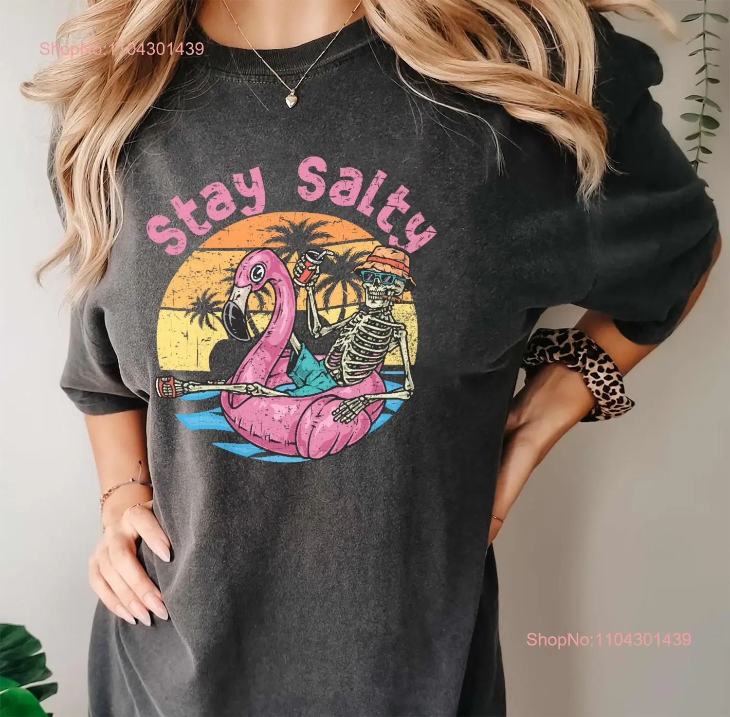 Summer Skeleton shirt Stay Salty Fun T Beach Vacation Comfort Colors long or short sleeves