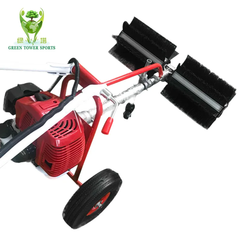 Lightweight Behind  Sweeper 43CC 2-Stroke Power Brush Artificial Lawn Turf Sweeper Outdoor Broom Cleaning Tools