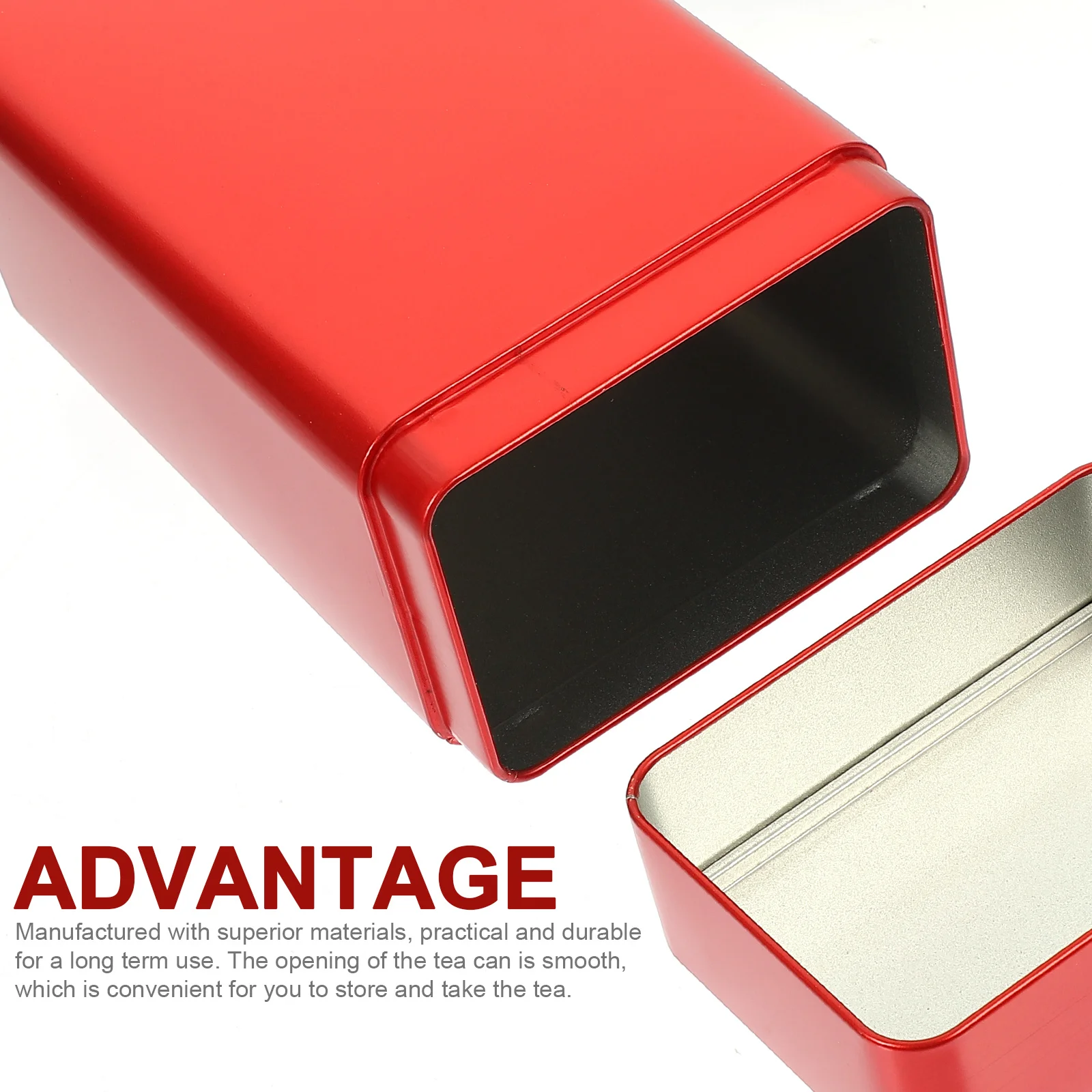 

2Pcs Square Tea Canister Tinplate Container Decorative Storage Holder for Tea Coffee Beans Snacks Tinplate Container
