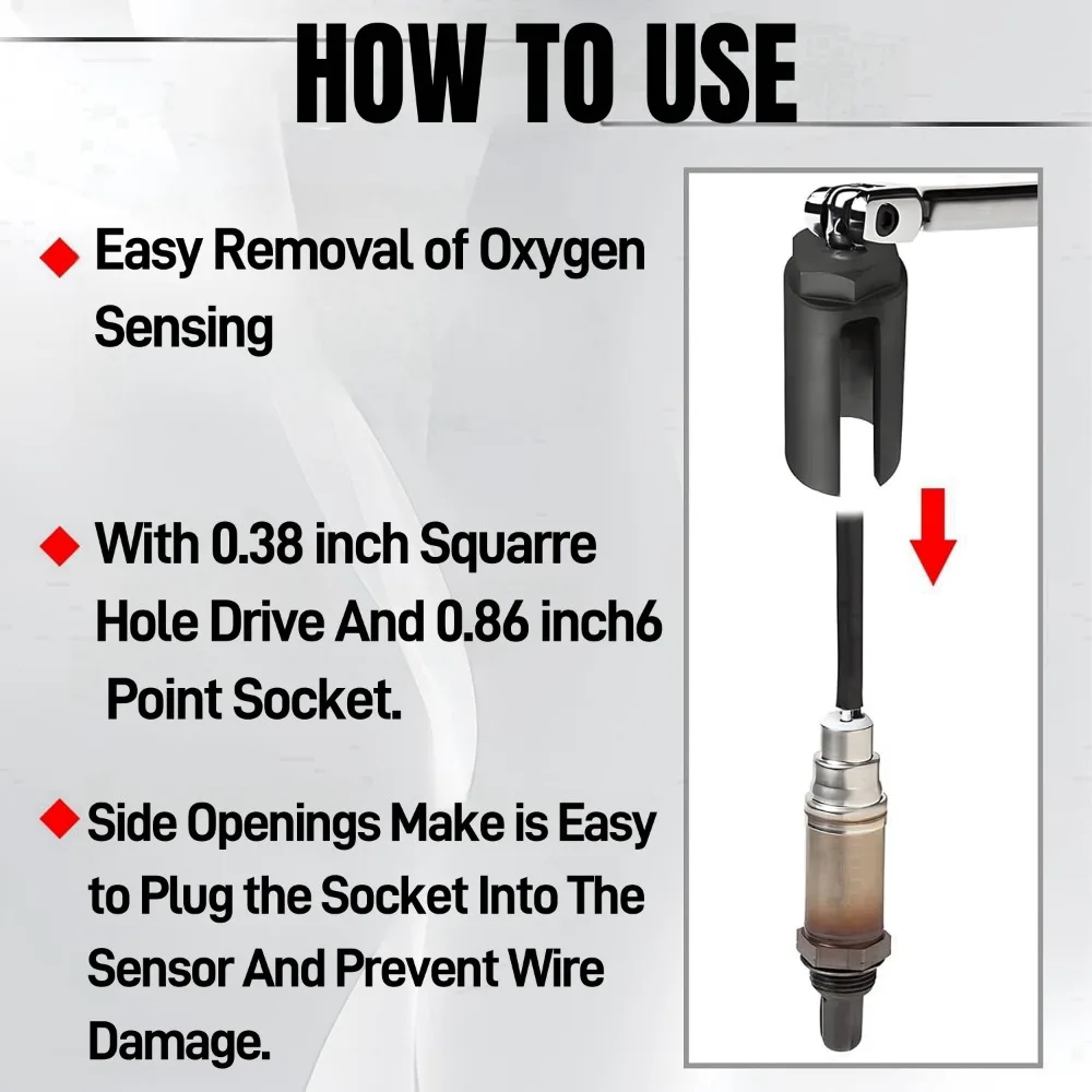 22mm Oxygen Sensor Socket Car Front Oxygen Sensor Narrow/wide Mouth Disassembly Tool Suitable for 1/2 \