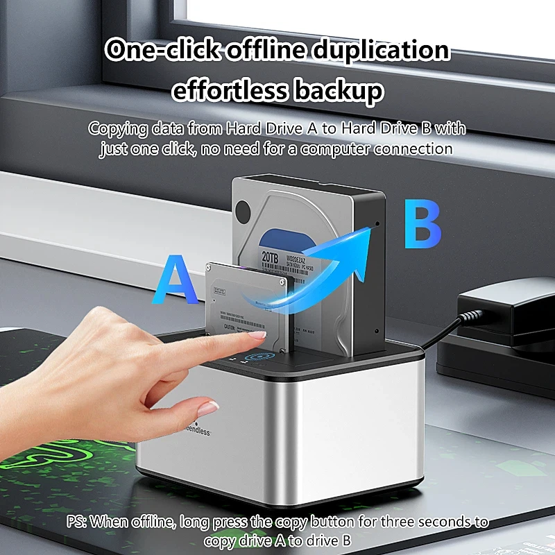 Sophisticated Dual Bay HDD Box Docking Station Robust SSD Case Offline Clone SATA to USB 3.0 Adapter Duplicator for 2.5 3.5 view 4