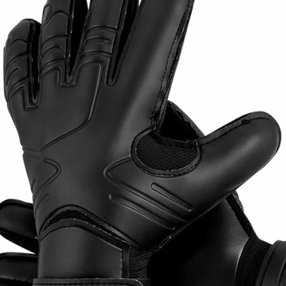 Finger Protection Goalie Gloves Wear-Resistant Black Latex Soccer Gloves Durable Thickened Football Goalkeeper Gloves Outdoor