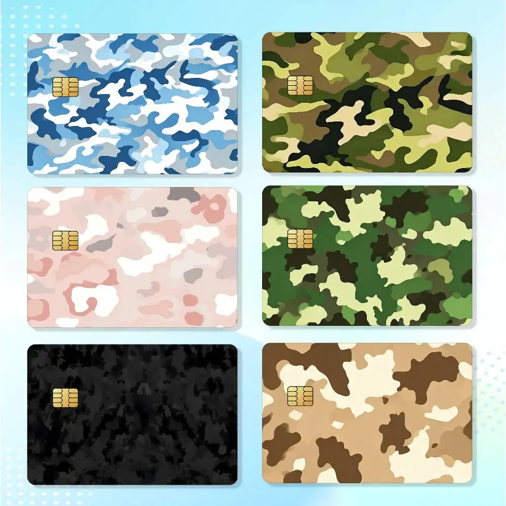 Camo Print Matte Card Stickers For Credit Cards Debit Cards And Transit Cards 4Pcs