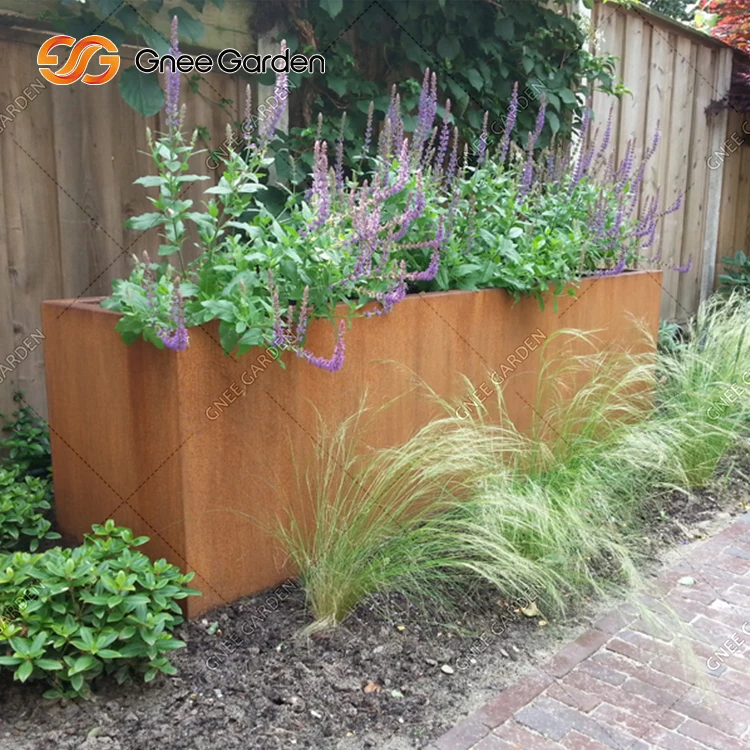 Corten Steel Cube Outdoor Planter Box