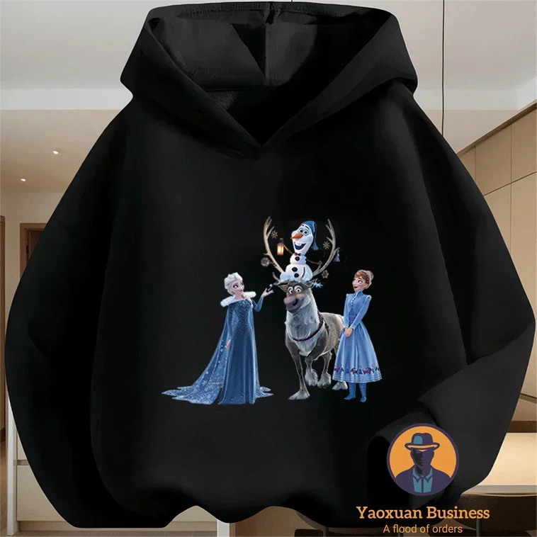 

Chic Disney Elsa Kids Little Girls Hoodie Cute Printed Cartoon Windproof Warm Autumn Winter Fashion