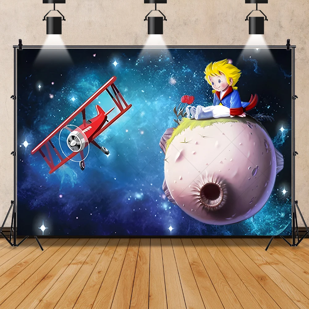 Little Prince Photography Backdrop Universe Meteorite Rose Boys Birthday Party  Custom Background Photo Studio Props