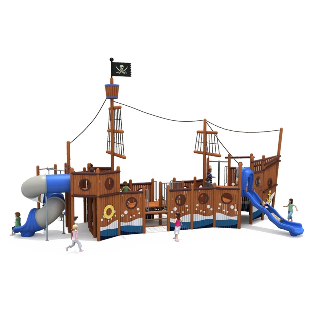 High-quality Outdoor Playground Pirates Boat Slide Combination Children's Outdoor Equipment Amusement Park Pirates Boat