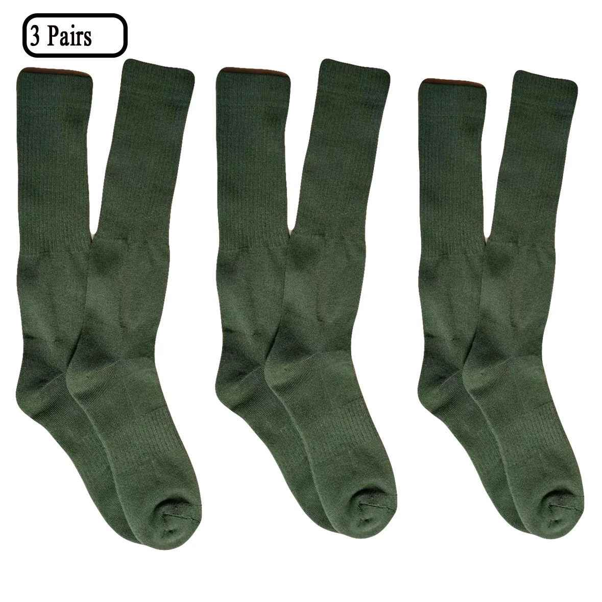 3 Pairs Men Knee High quality green Sports Military Army Socks Stockings Thicken Long Wool army oudoor warm Hiking sport socks