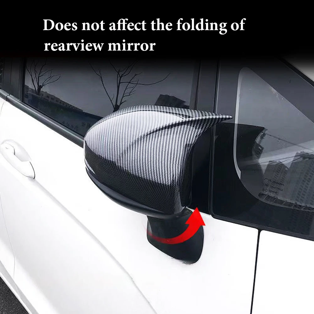 

For Honda Fit Jazz Shuttle GK5 2014-2020 Car Rearview Side Mirror Cover Sticker Wing Cap Exterior Door Case Trim Carbon Fiber