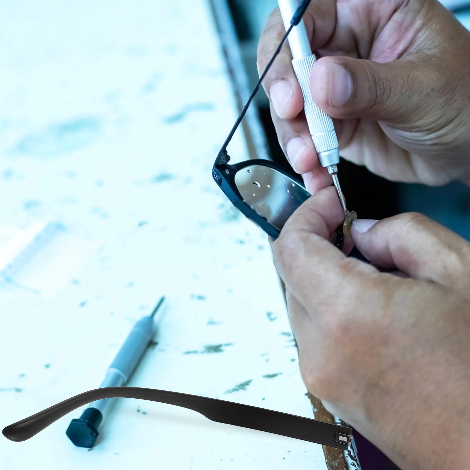 Empuñaduras para las orejas de las gafas, accesorios para suministros, marco de repuesto de dientes dobles