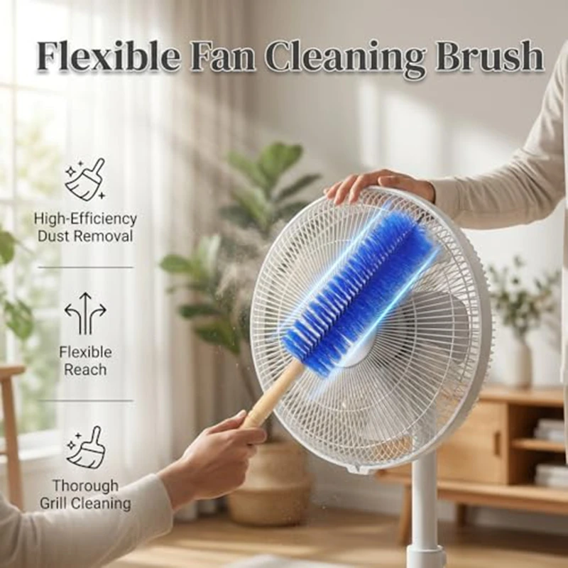 Bendable Microfiber Fan Cleaning Brush Dust Removal Duster Multipurpose Reusable For Electric Blinds Air-conditioner Furniture