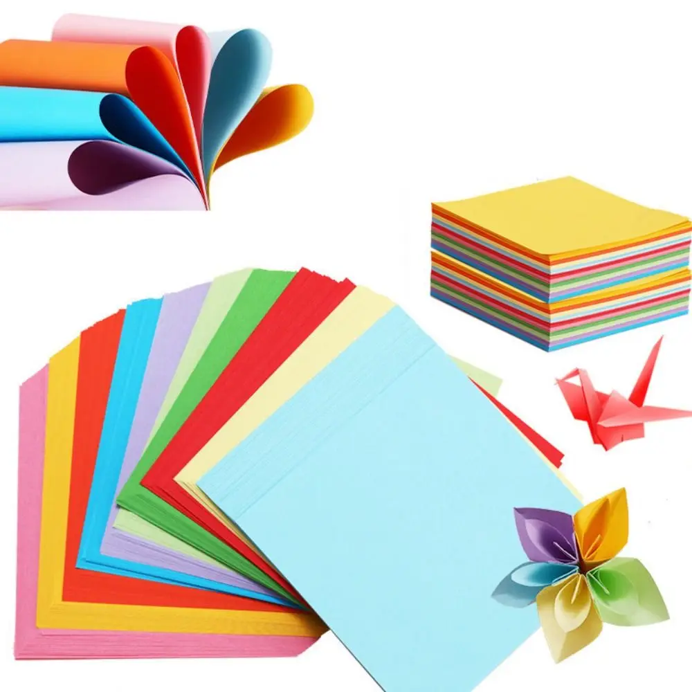 

50 Sheets A4 Handmade Colored Paper Set 10 Colors Handcraft Handmade Origami DIY Montessori Origami Handcraft Paper