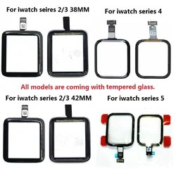 For Apple Watch Series 1 2 3 4 5 6 SE 38MM 42mm 40mm 44mm Touch Screen Digitizer Glass Replacement + Tempered Glass