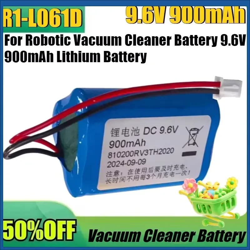 

New R1-L061D 9.6V 900mAh High Quality Battery for Robotic Vacuum Cleaner Battery 9.6V 900mAh Lithium Battery