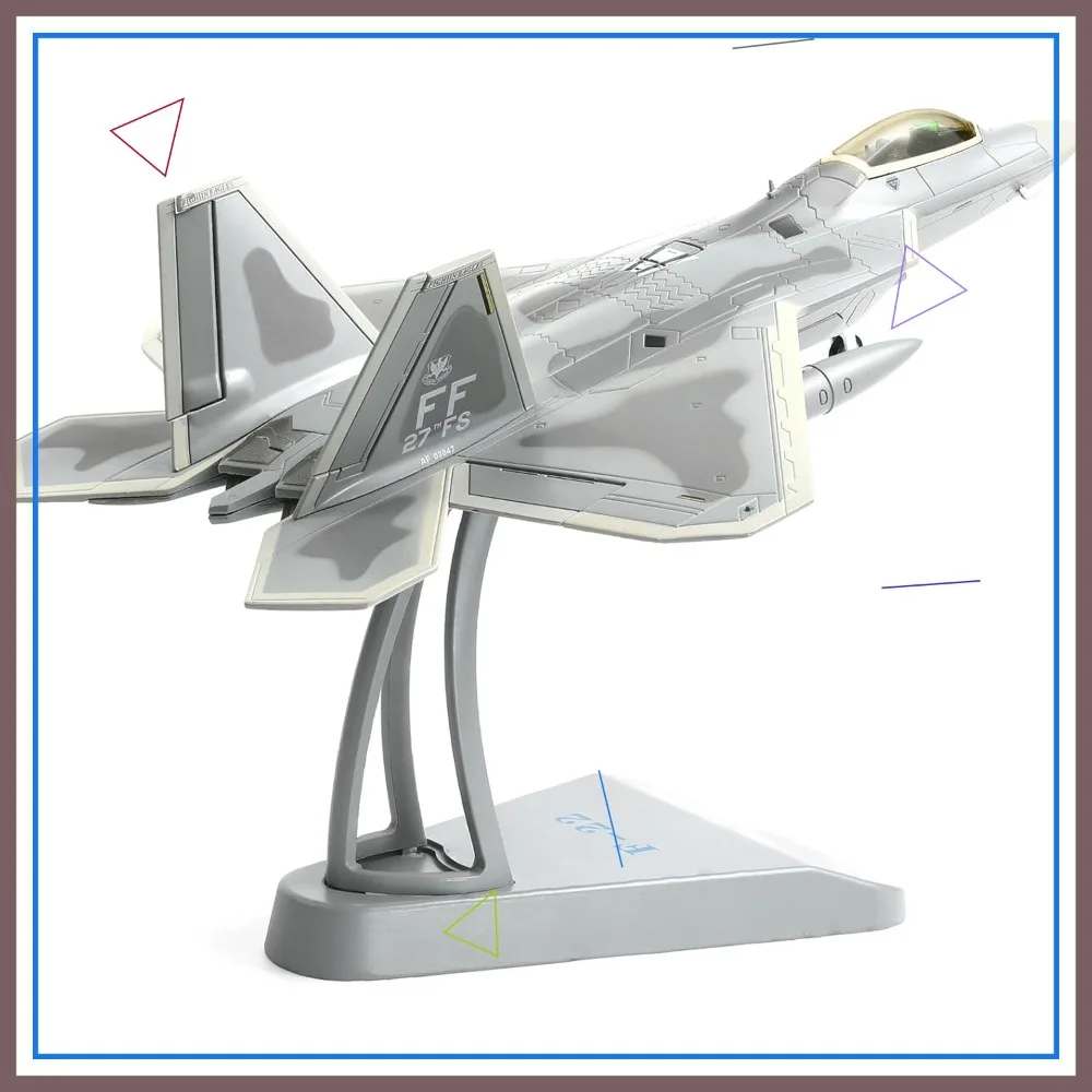 

1:72 USA F22 Raptor Fighter Attack Pre-Build Model Diecast Alloy Aircraft Military Display Collection Gift