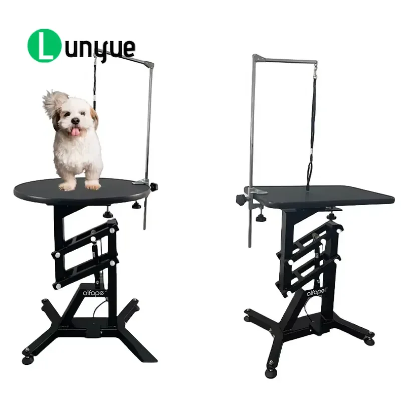 Stainless Steel Pneumatic Lift Adjustable Foldable Pet Grooming Table Eco Friendly For Dog Cat Grooming