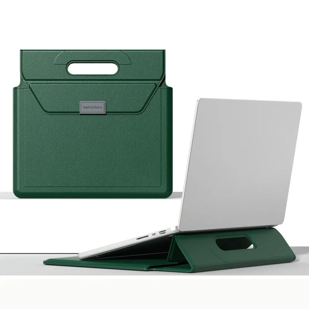 

Portable 13-14 Inch Laptop Sleeve Case Shockproof Waterproof Notebook Sleeve Bag 3 in 1 PU Laptop Stands Universal