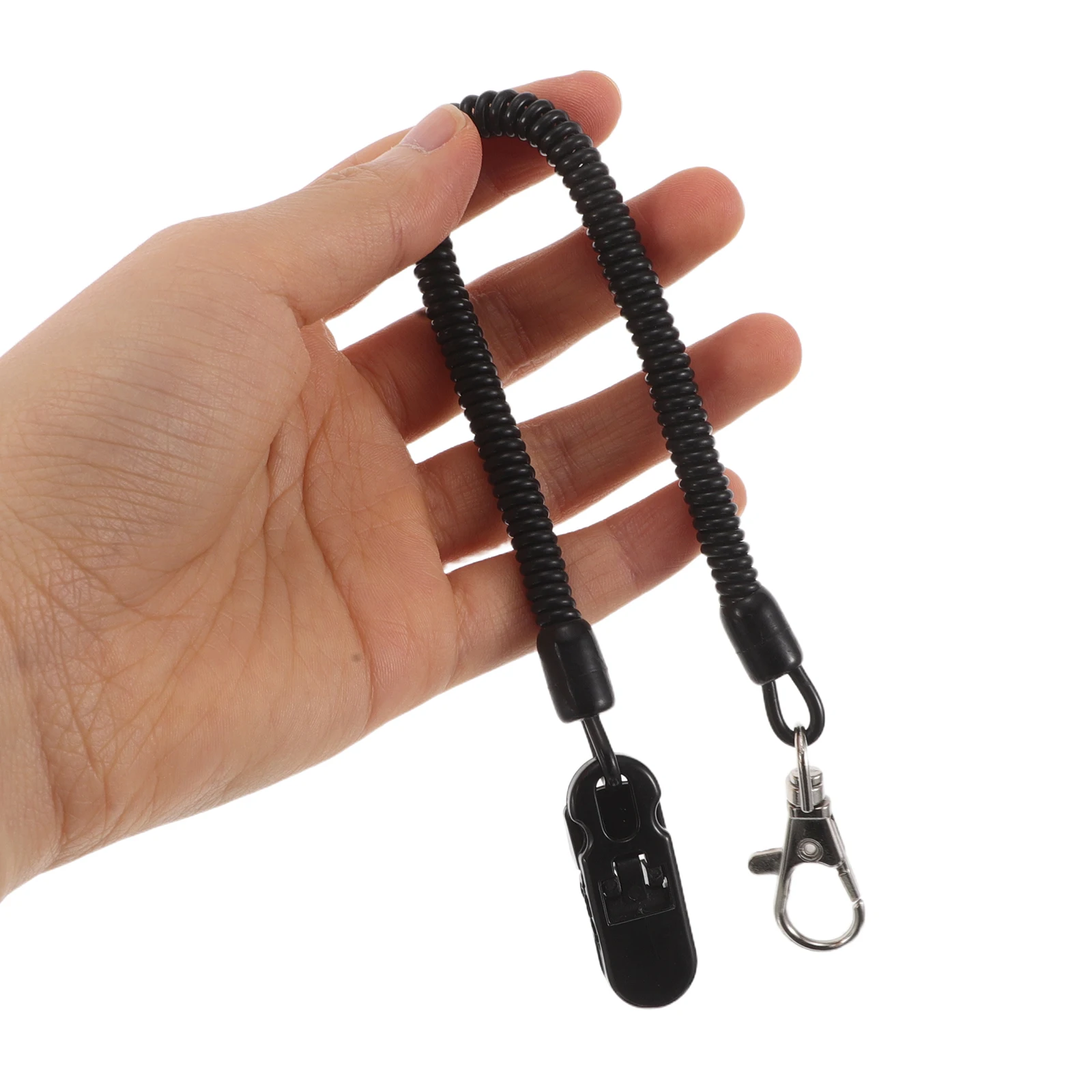 

1PC Fishing Anti-loss Buckle Rope Retractable Coiled Lanyard Heavy Duty Accessories Wire Clip Clamp Hanging Tether Tool Outdoor