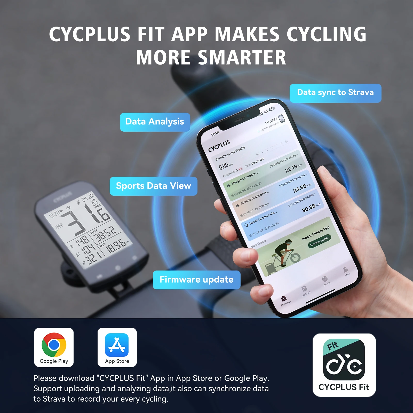 CYCPLUS M1 GPS Bike Computer Cadence Speed Sensor Wireless Speedometer Odometer ANT+ BLE Cycling Bicycle Accessories view 6