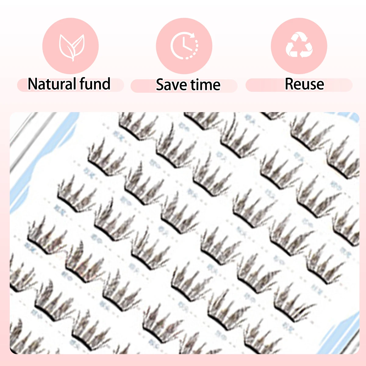 Racimos de pestañas magnéticas sin pegamento, 48 pares de pestañas finas naturales, pestañas postizas reutilizables, rizo esponjoso, ultrafino