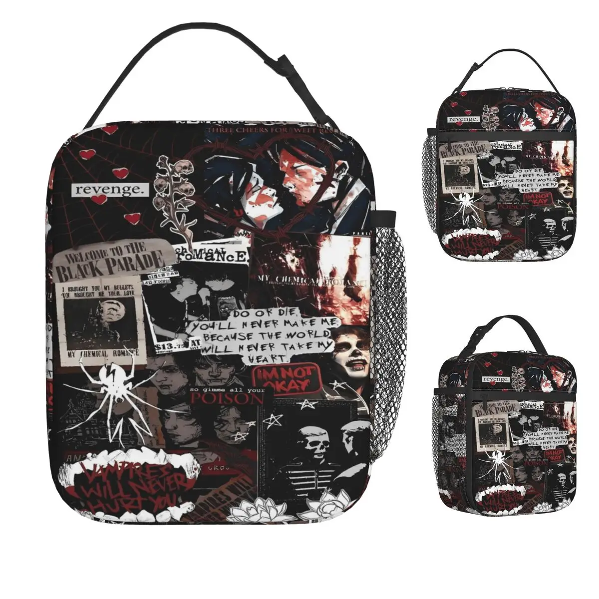 

My Chemical Romance Danger Days Spider Lunch Bag Aesthetic Lunch Box For Adult Work Portable Cooler Bag Print Tote Food Bags