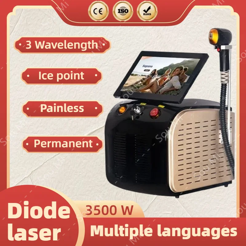 

Powerful 3500W Alexandrite Ice Platinum Laser Epilator Professional Diode Laser Machine Permanent Hair Remover for Woman 2025