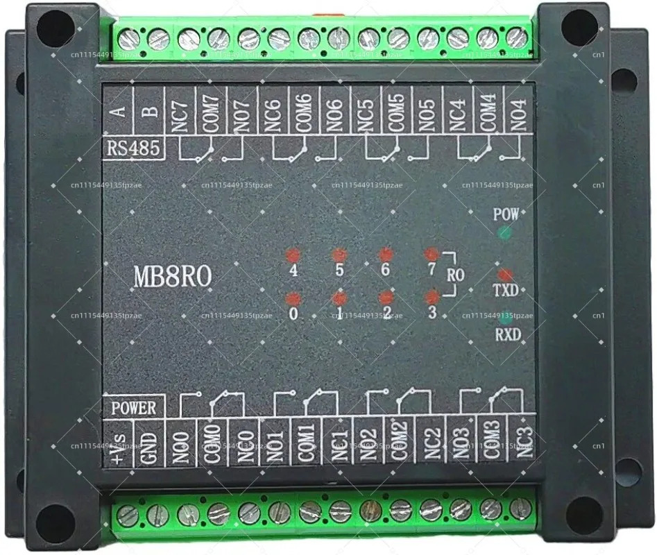 MB8RO 8 Channel Relay Output Module Optically Isolated RS485 MODBUS RTU Industrial Switch Control Board
