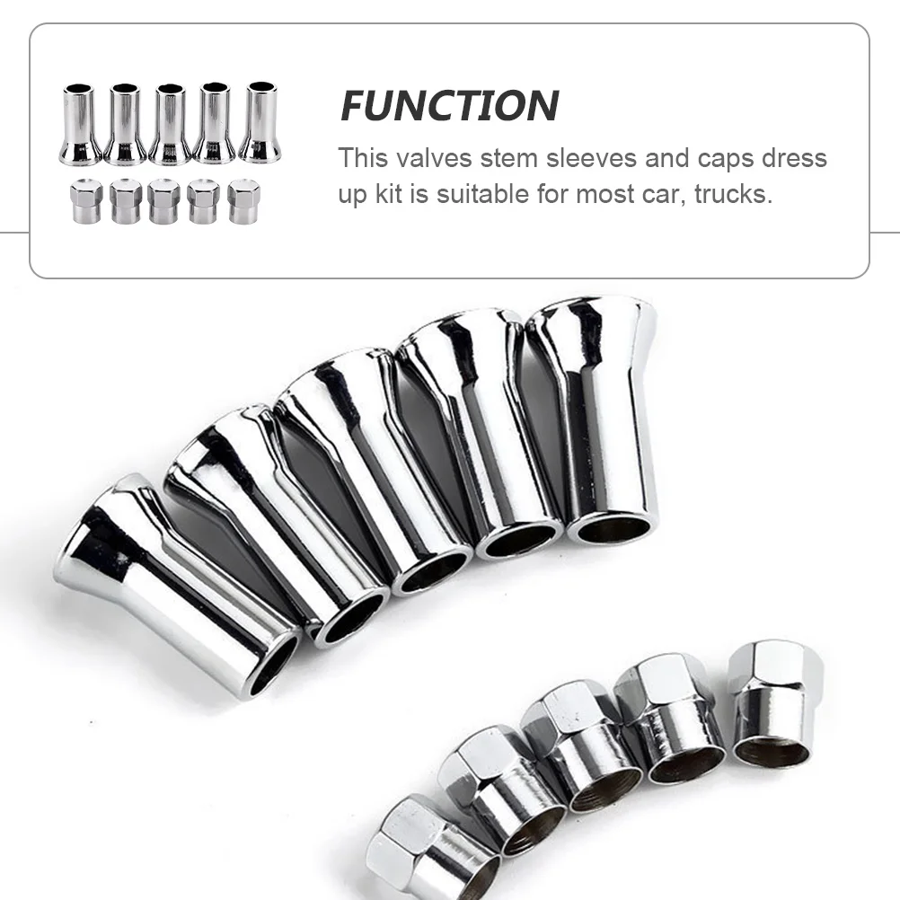 مجموعتان من الأكمام وأغطية جذعية صمام العجلة، مادة معالجة عالية الجودة تمنع درجة حرارة فتحة الحافة، تصميم أنيق #2