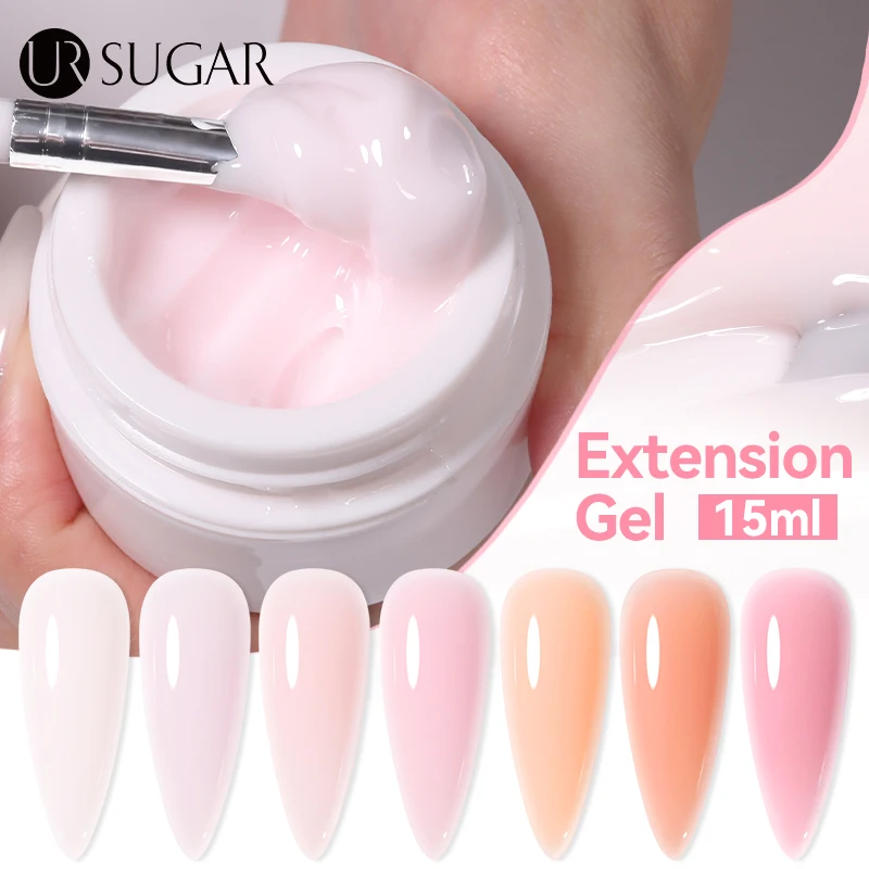 UR SUGAR 15ml Extension Gel Nail Polish Hard Jelly Build Nail Gum Clear Nude Natural Color French Soak Off UV Construction Gel