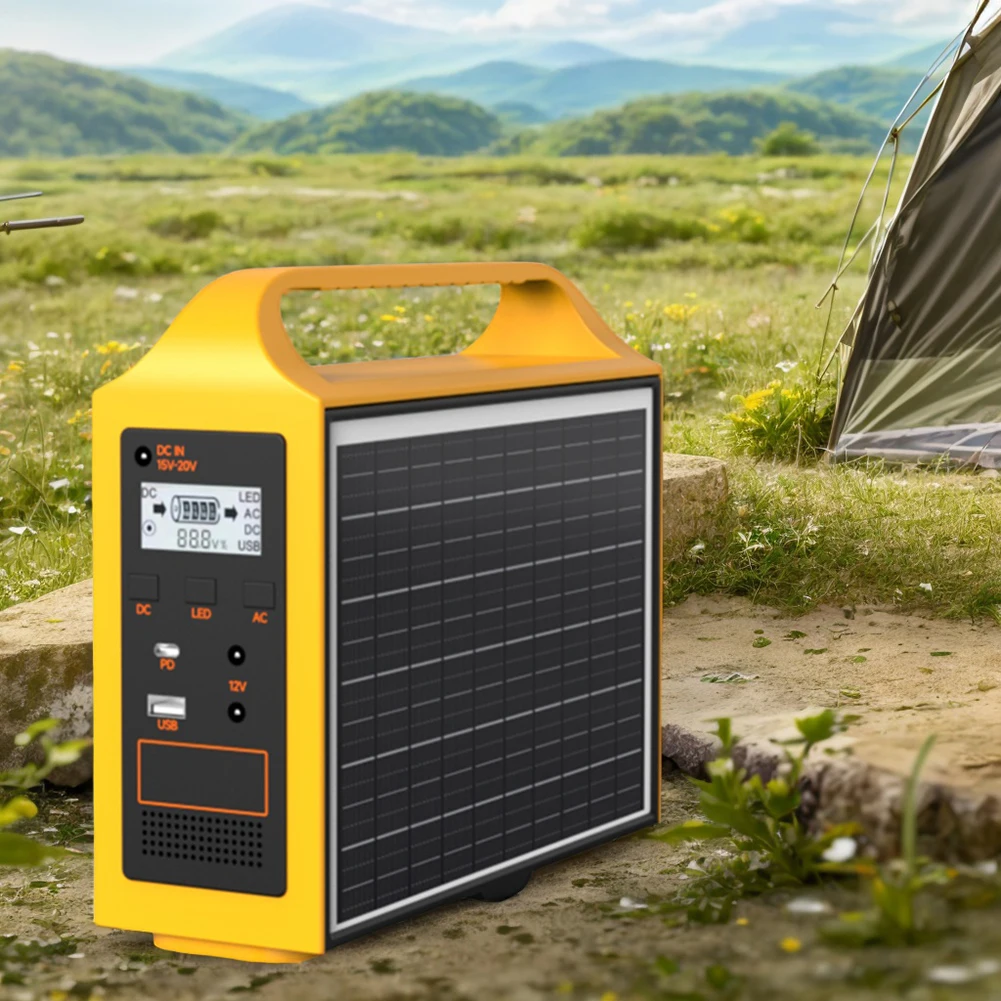 Portable Solar Power Station 24000mAh 20W Outdoor RV Camping Power Bank USB Charger Solar Generator LED Light for Camping Travel