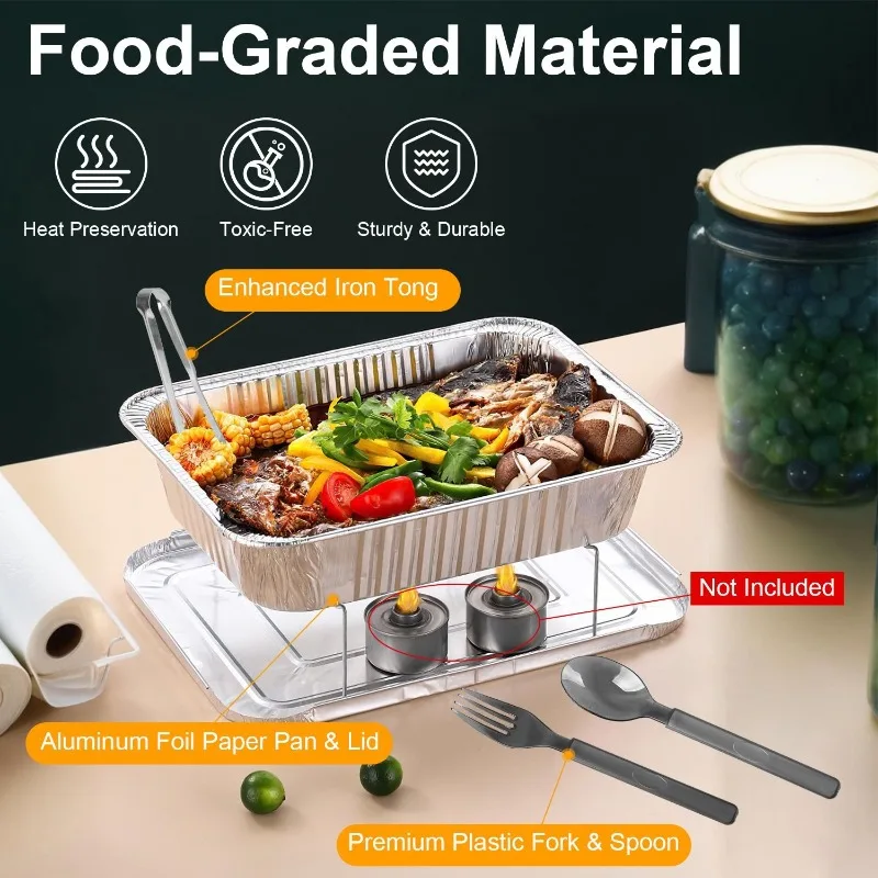 

36 шт. одноразовые блюда-буфет, набор форм для еды половинного размера с крышками, посуда для вечеринок, барбекю, принадлежности для кейтеринга