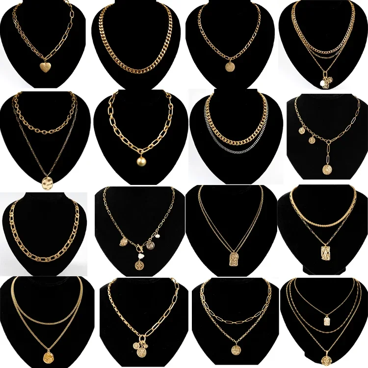 Vintage alloy necklace, suitable for daily wear. Avant garde metal personalized chain, a must-have for parties and birthdays