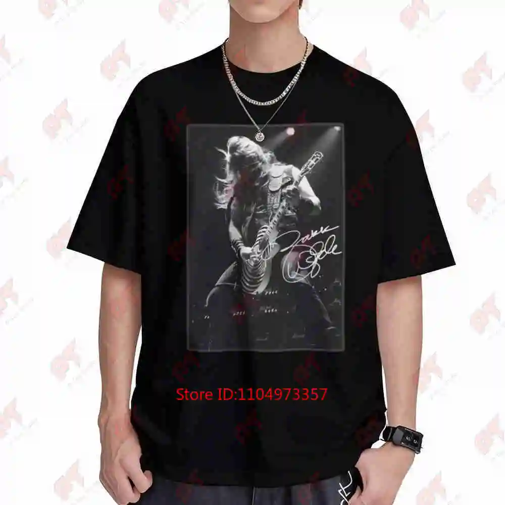 Zakk Wylde Signature Guitar Autograph Short Sleeve Tee 100% Cotton T-Shirt