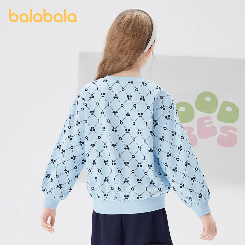 Balabala Toddler 2023 Girl Sweater Spring Autumn New Top Fashion Exquisite Embroidered Logo Sweater