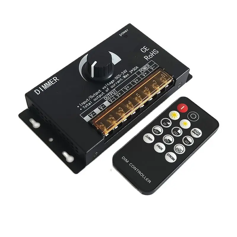 RF LED Stepless Dimmer Switch DC 5V 12V 24V 30A 90A Remote control Single Color LED Strip Light Brightness Adjustment Controller