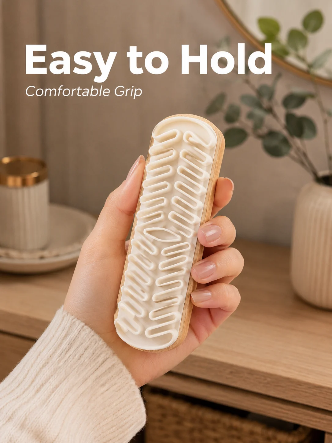 Beech Wood Suede Shoe Cleaning Brush, Soft Rubber Bristle Footwear Cleaner for Nubuck, Sneakers, Boots, Clogs and Bags, Compact Shoe Care Tool for Dust, Dirt and Dry Stain Removal, Home, Closet, Travel and Daily Use
