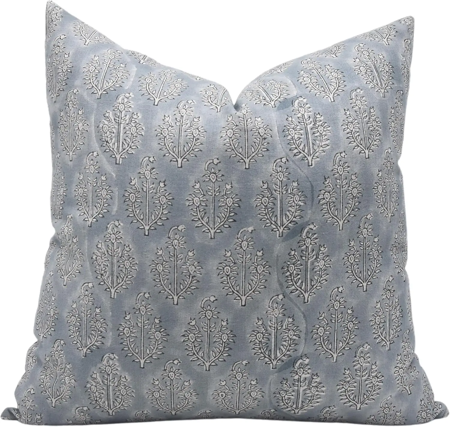 

Handmade Blo Print Pure Linen 22X22 Hes Vintage Pillowcase Cushion Cover With Zipper For Sofa, Couch And Bed, Fall, Summer