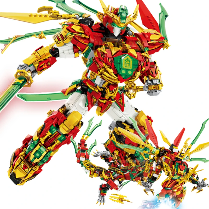 2in1 Warrior Mechanical Lloyd\'s Titans Mechas Robots Dragons Season 15 Building Blocks Classic Model Sets Bricks Kids Kits