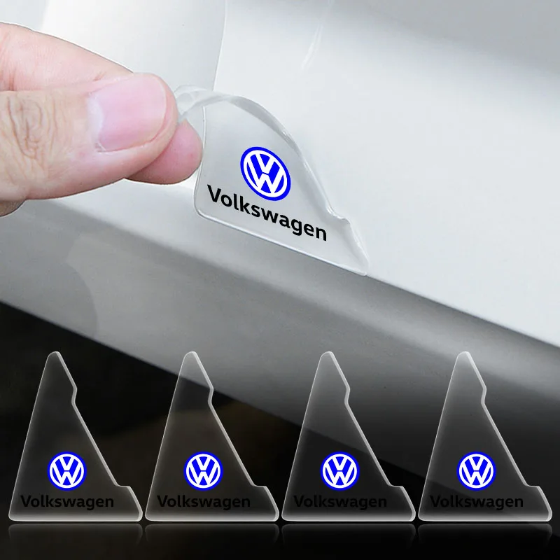 2 قطعة غطاء زاوية باب السيارة الشفاف المضادة للخدش حماية ملصق ل Volkswagen Polo Passat B5 B6 B7 T4 T5 جولف 4 5 6 Gol