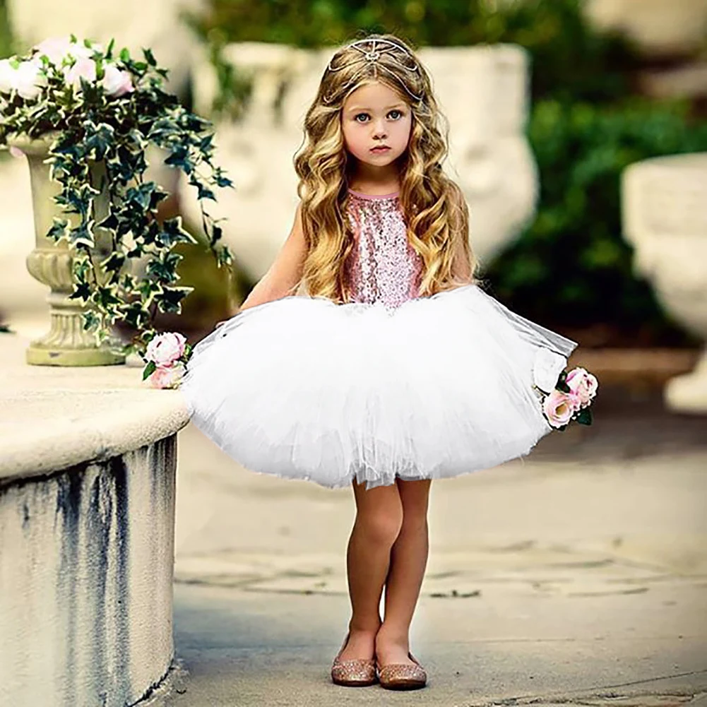 Baby Girls Christmas Sequins Tutu Dress Sleeveless Kids Princess Birthday Dresses Size 3 Months - 4 Years