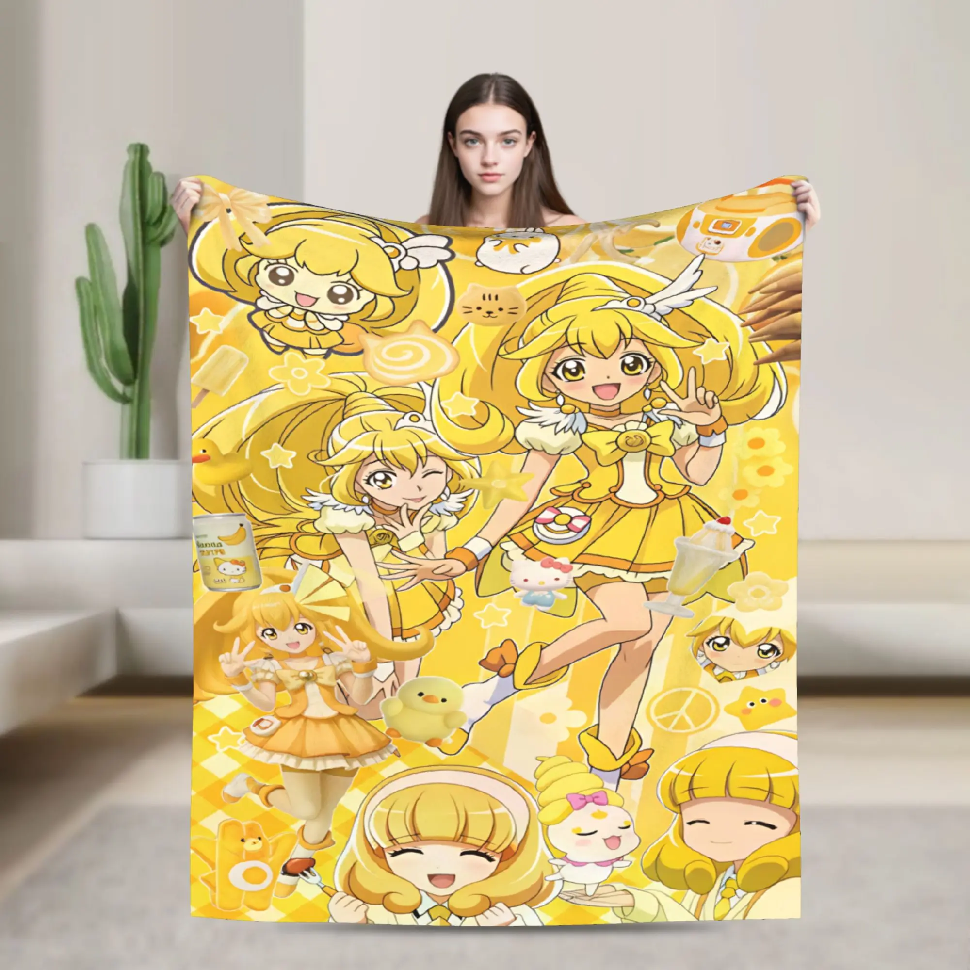 Pretty Cure  Blankets  Super Warm Novelty Plush Bedding Throws For Bedroom Travel Flannel Bedspread Bed Cover