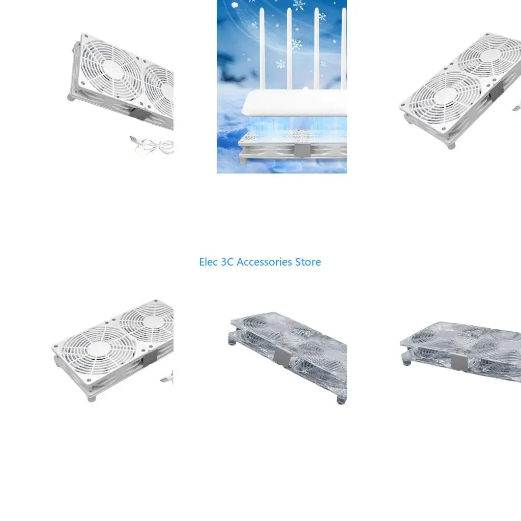 Y51A Router Cooling Fan Coolers Box Wireless Quiet 1800rpm 5V USB Power 120mm Cabinet Cooling Fan 12CM Protective Net