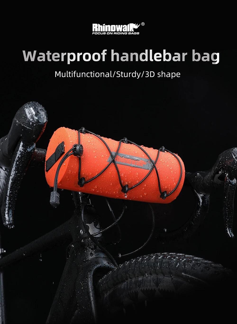 Rhino walk Fahrrad lenker tasche 1,9 l wasserdichte Bick Front Tube Bag Outdoor Rennrad Packt asche neu – Detail 3