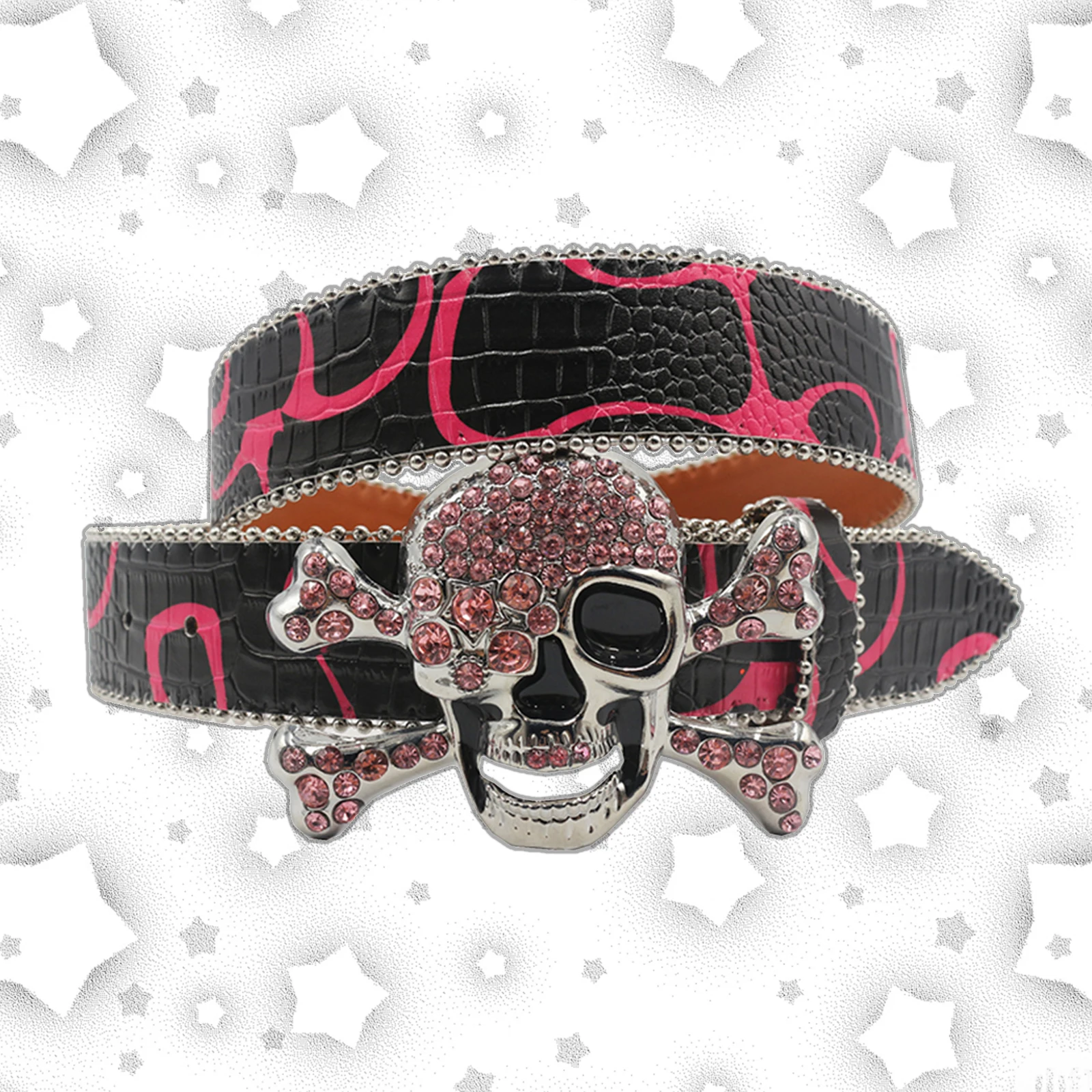 Good Looking Skull Rhinestone Women Belt Fashion Full Diamonds Versatile Waistband Clothing Accessories Luxury Senior Y2k Belt