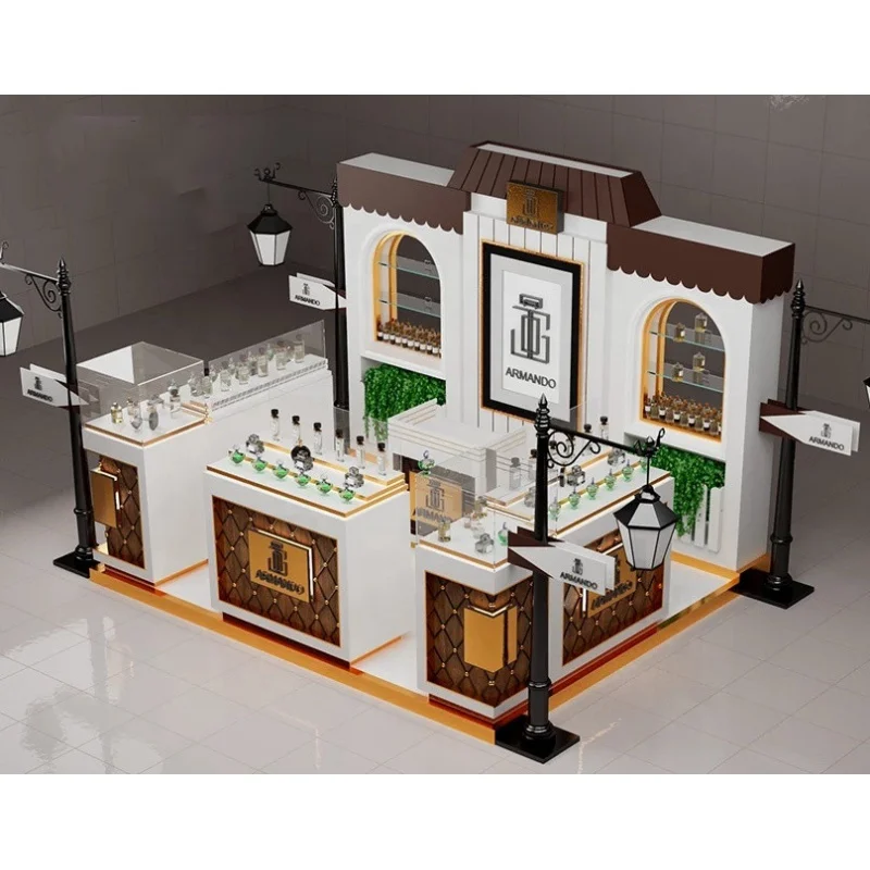 

Custom, Luxury Perfume Kiosk Design Perfume Glass Counters Shopping Mall Perfume Booth