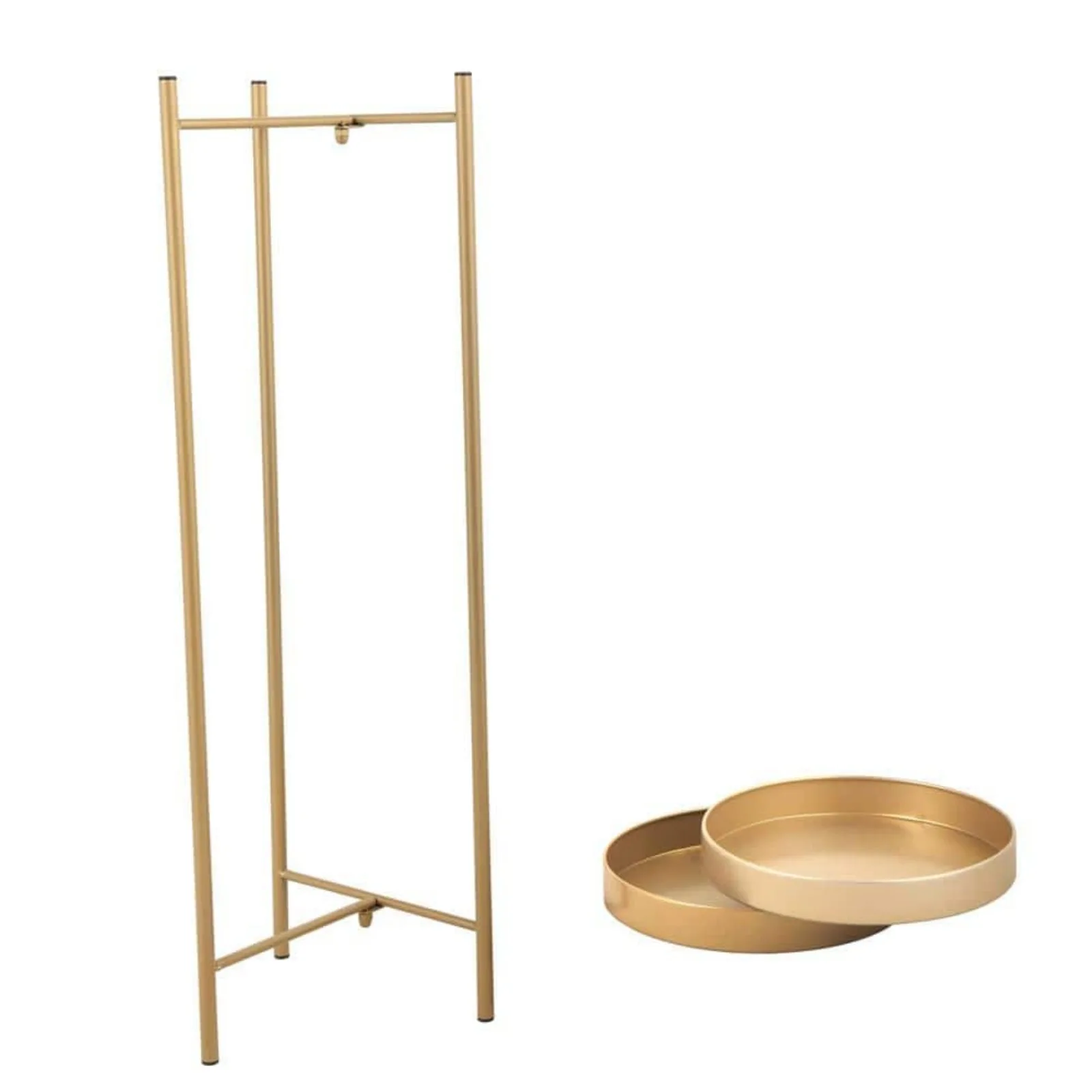 US 12 in. x 12 in. x 35.4 in. Indoor/Outdoor GoldMetal Plant Stand 2 Potted Plant Shelf Display Holder 2-Tier