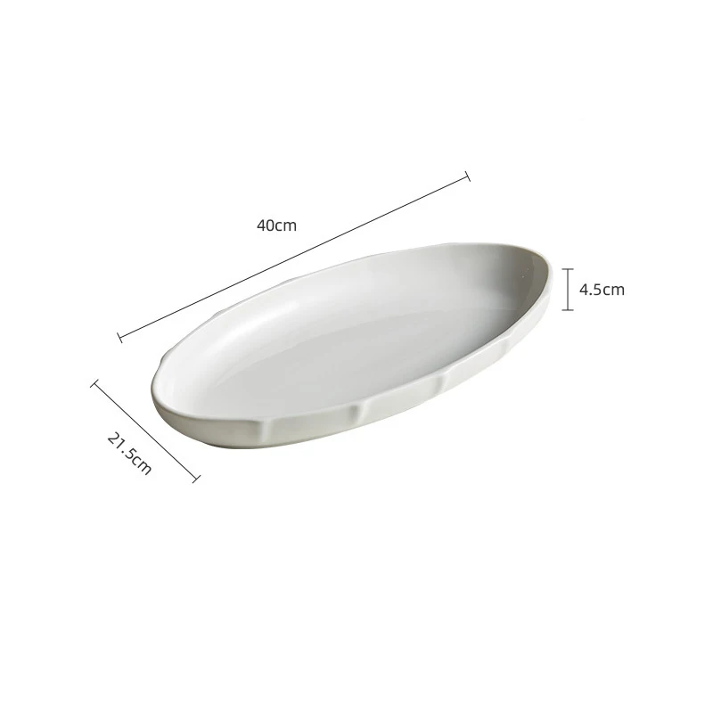 Steamed Fish Plate Japanese Large Ceramic Dish Baking BBQ Disc Western Pizza Steak Pasta Tray Dessert Cake Snack Platter