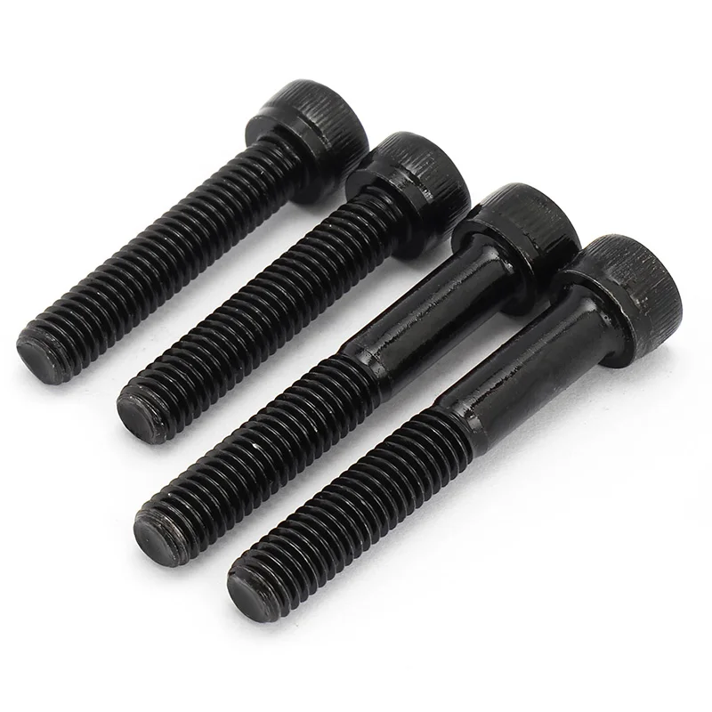 DIN912 Metric Thread M4 Black Grade 12.9 Alloy Steel Hex Socket Head Cap Screw Bolts M4*(4/5/6/8/10/12/14/15/16/18/20/22~60) mm